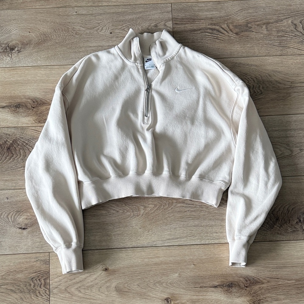 Nike Phoenix Fleece Cropped Quarter-Zip Pullover